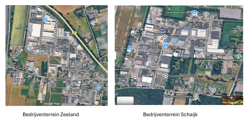 Afbeelding bedrijventerreinen Zeeland en Schaijk